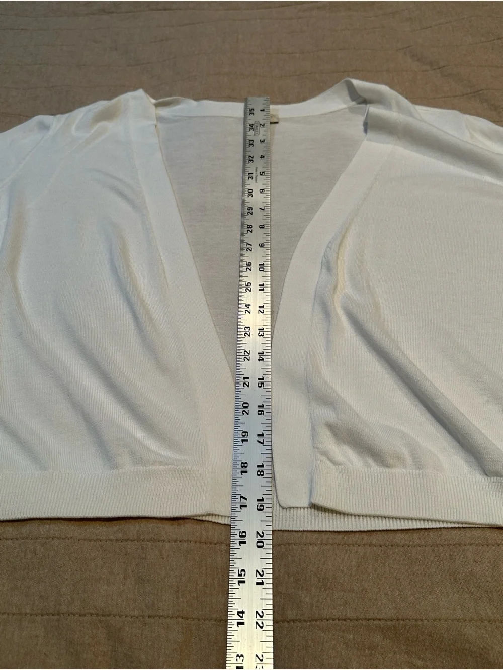 Talbots White Open-Front Women's Cardigan - Picture 9 of 11